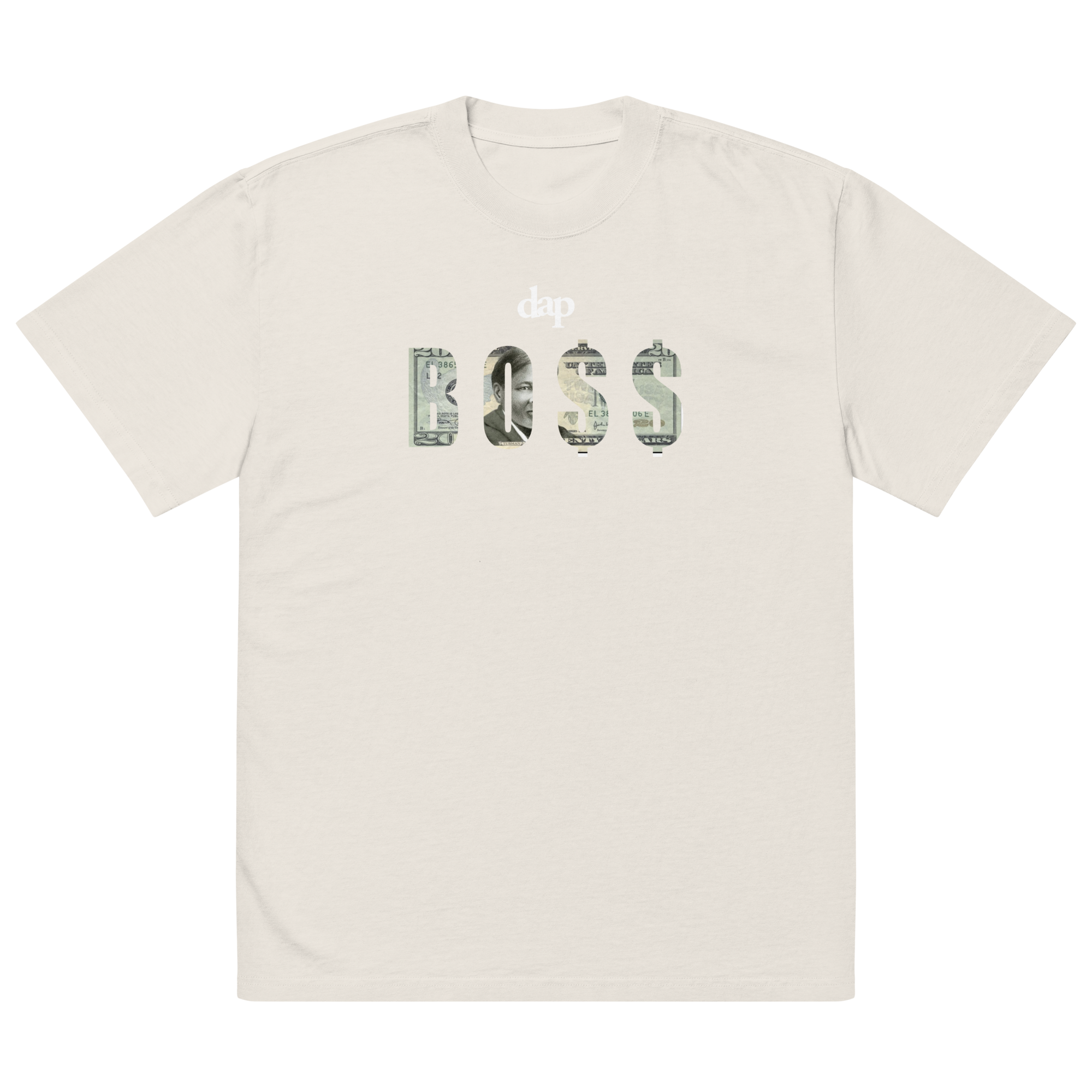 BO$$ oversized faded t-shirt (bone)