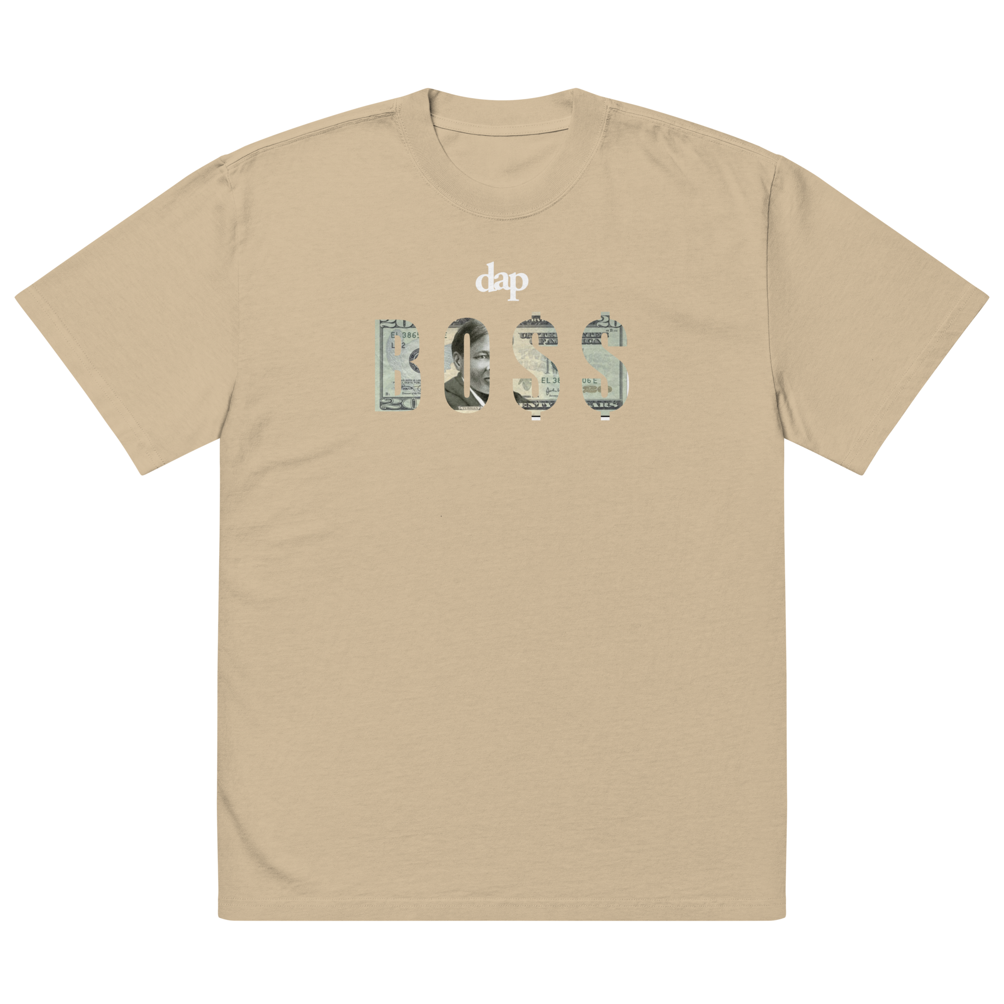BO$$ oversized faded t-shirt (khaki)