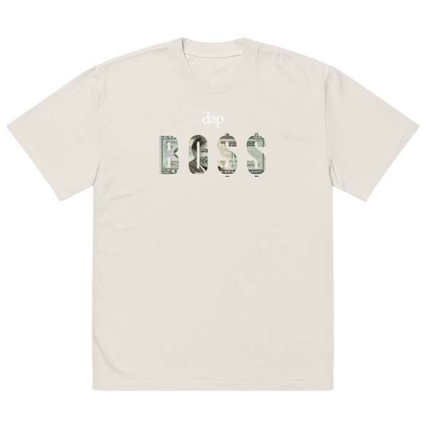BO$$ oversized faded t-shirt (bone)